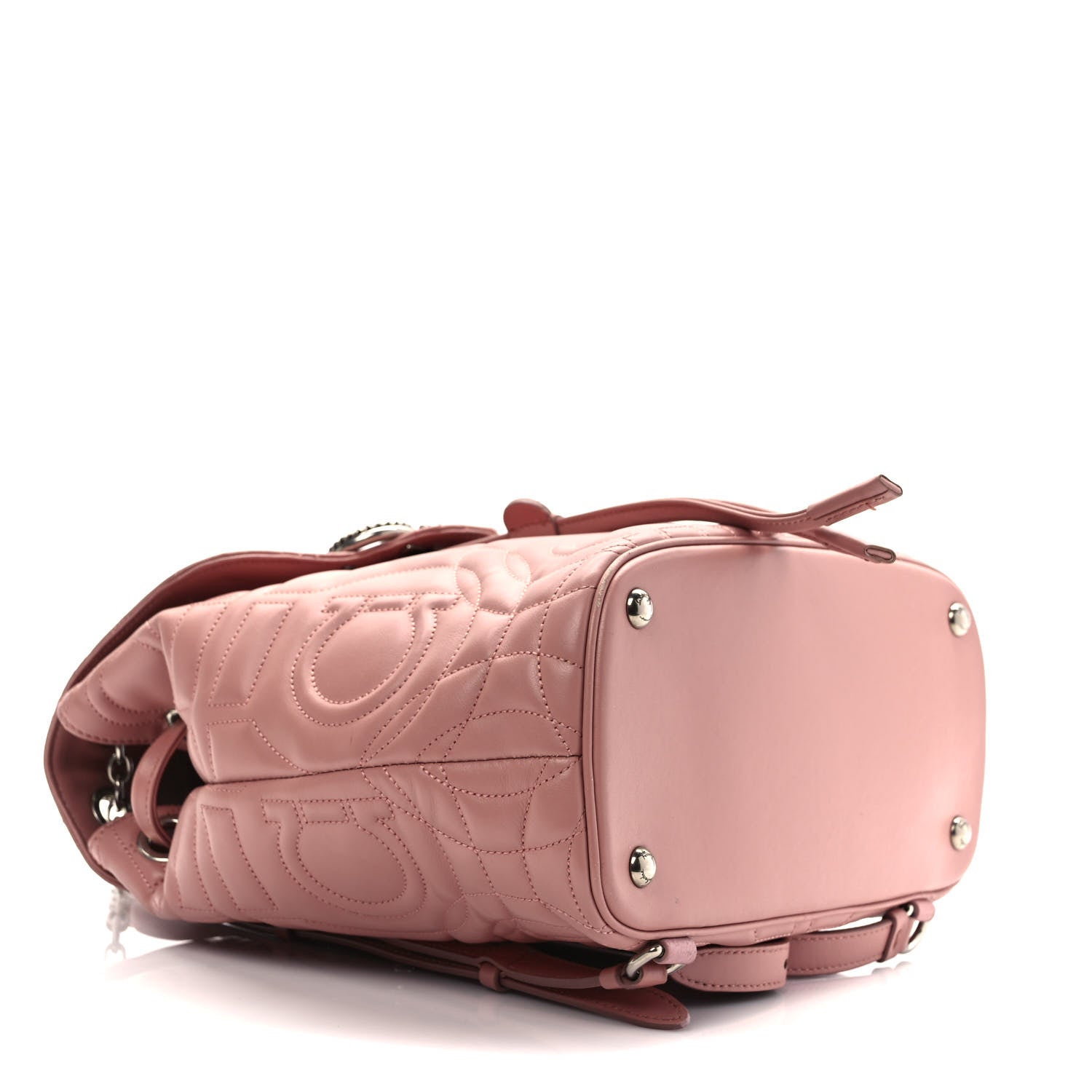 Salvatore Ferragamo Calfskin Quilted Gancini Backpack Antique Rose 3 of 10