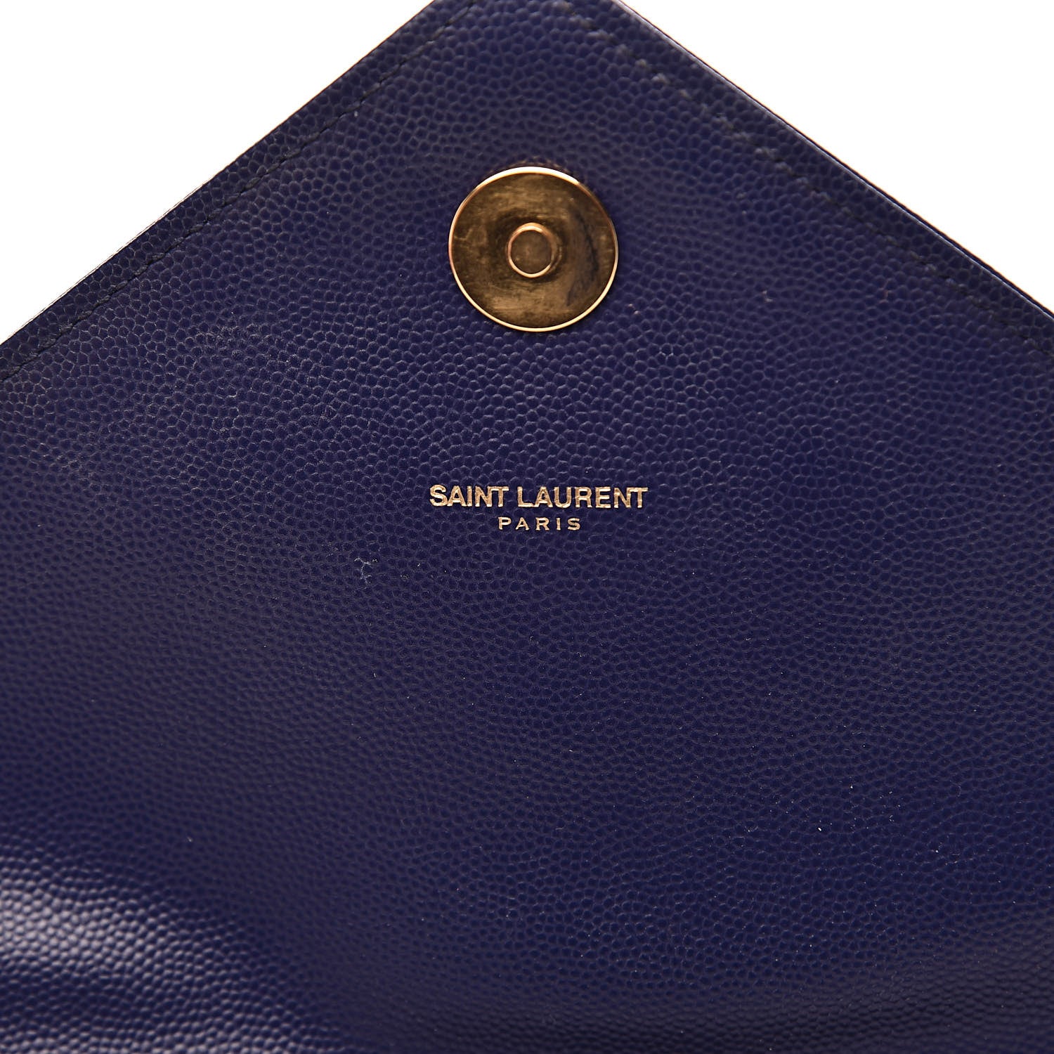 Saint Laurent Grain De Poudre Matelasse Chevron Large Monogram Satchel Blue 6 of 16