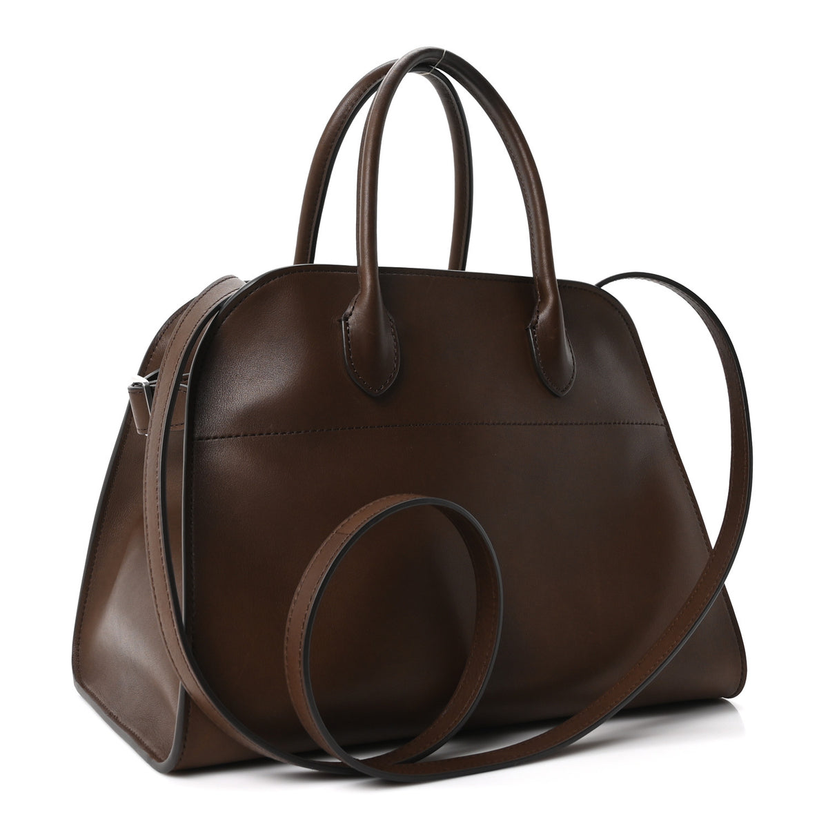 Polished Saddle Calfskin Soft Margaux 12 Dark Brown