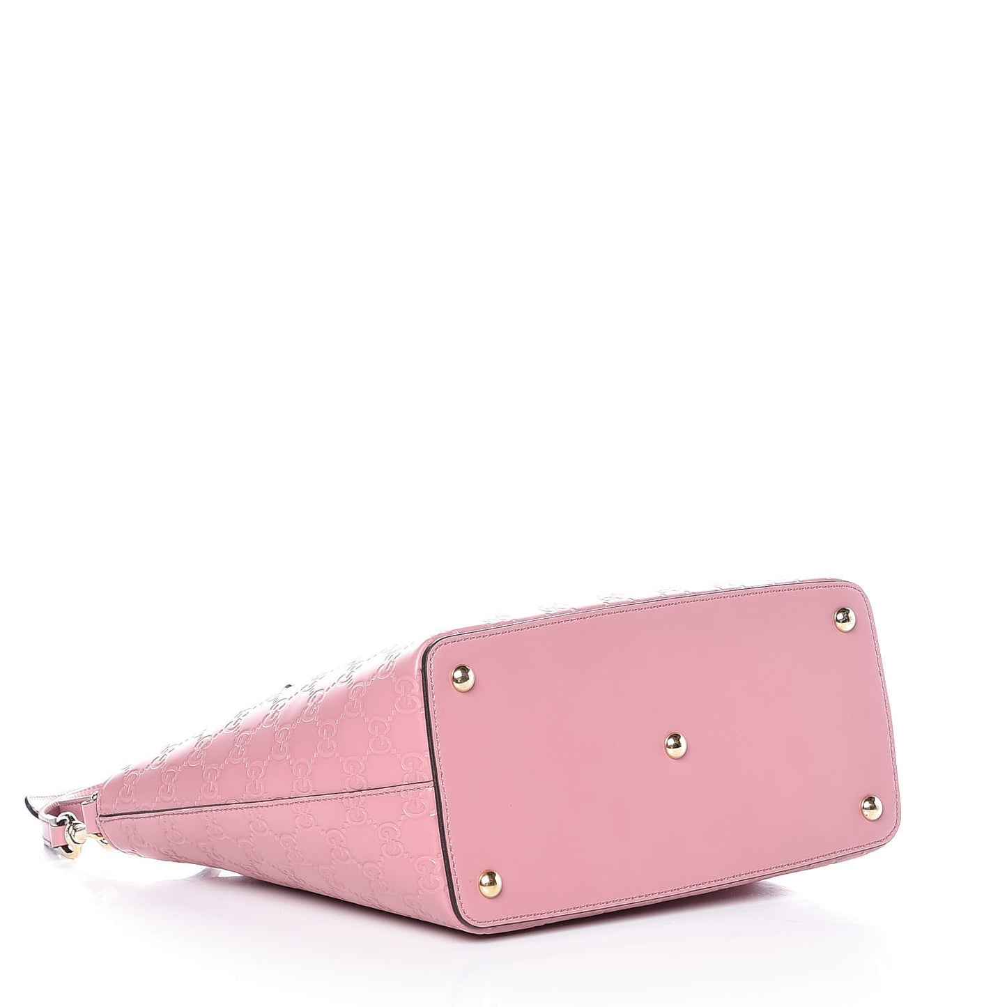 Guccissima Signature Small Zippered Bucket Tote Rose Baby Candy