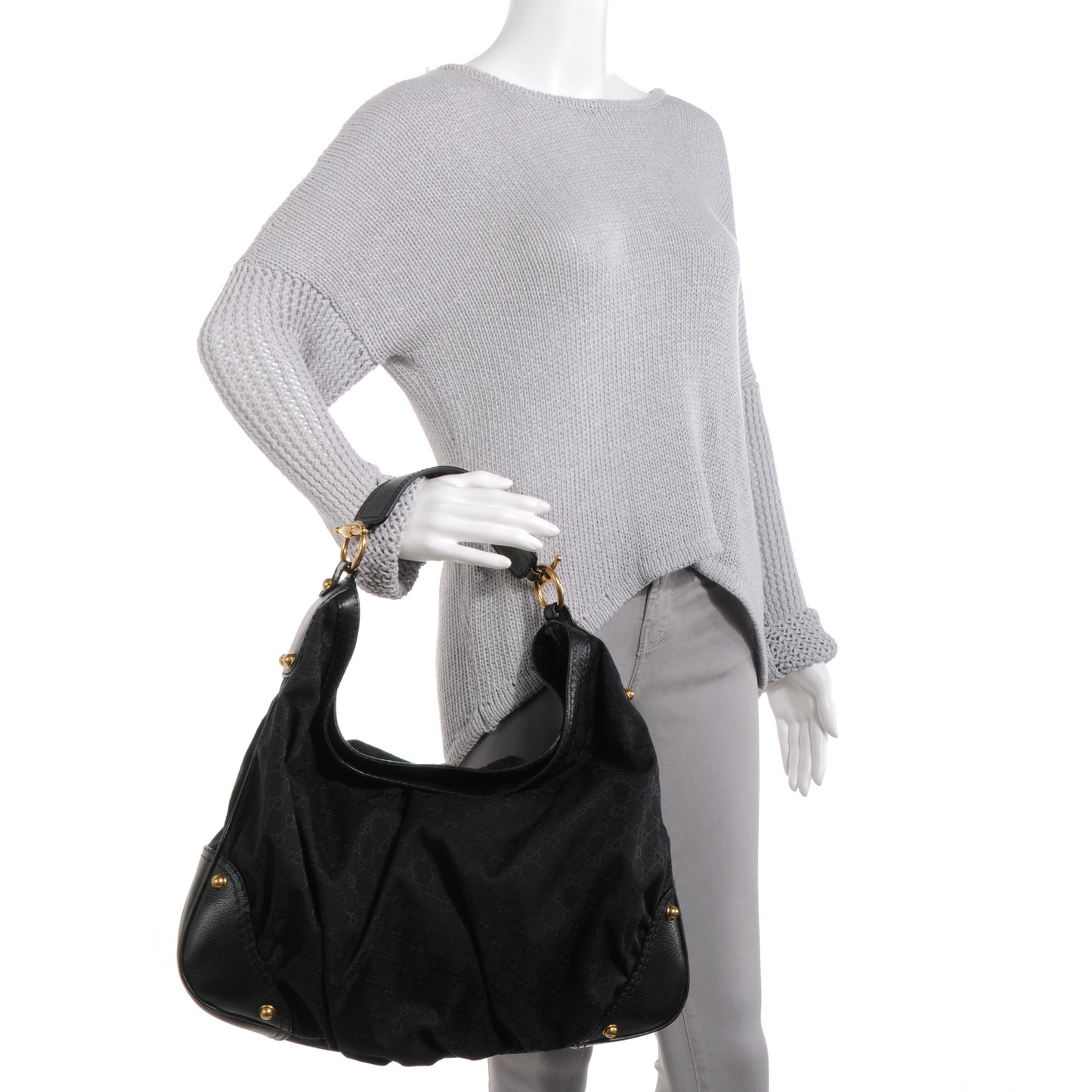 Monogram Large Jockey Hobo Black