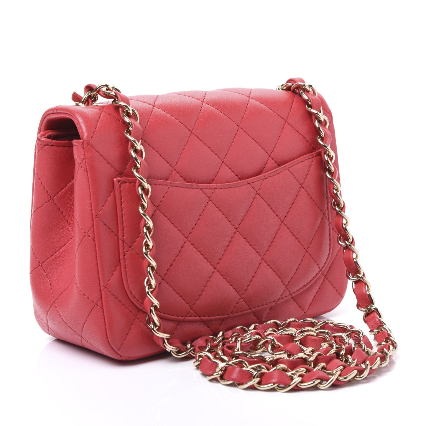 Lambskin Quilted Mini Square Flap Pink