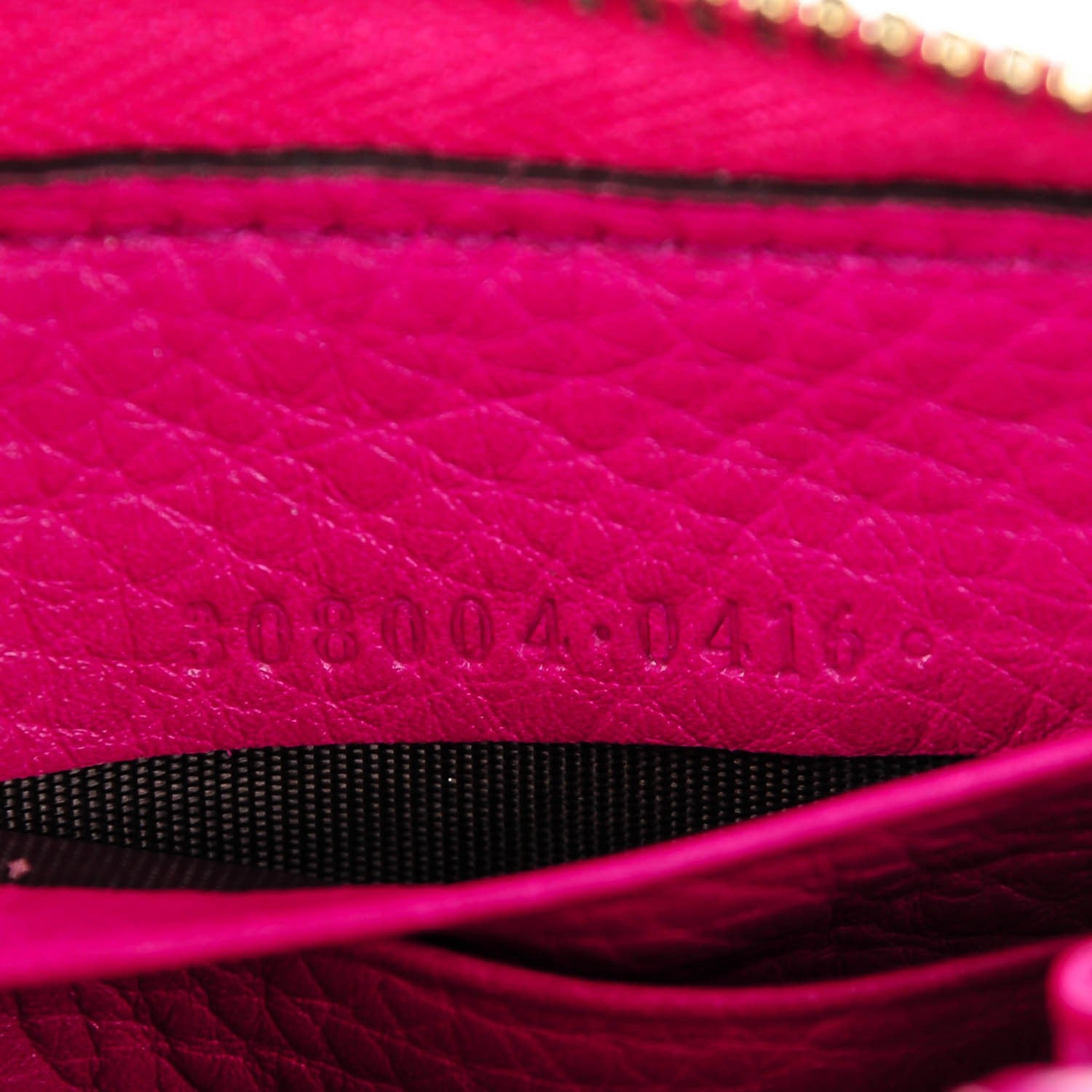 Gucci Pebbled Calfskin Soho Zip Around Wallet Bright Bougainvillea 7 of 7