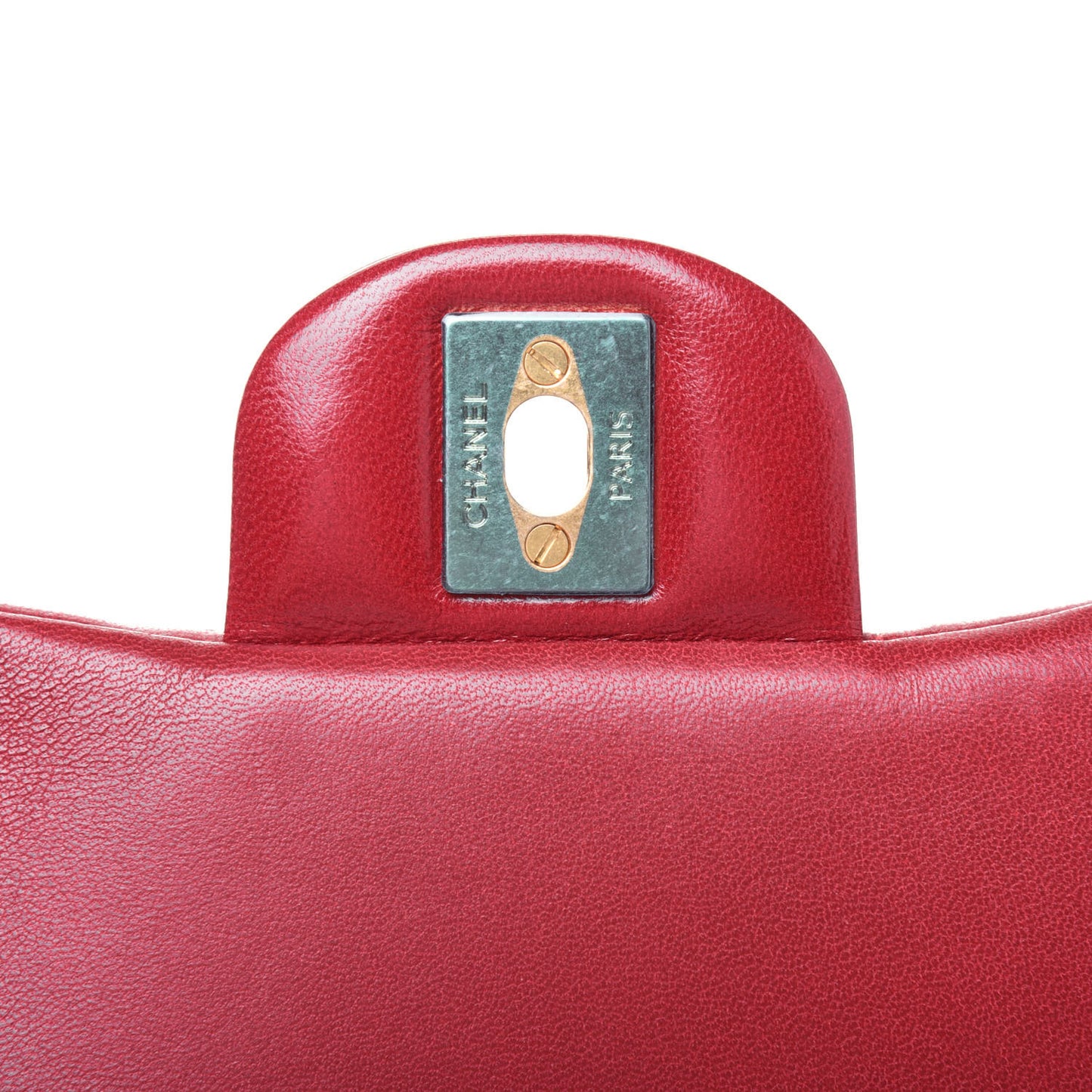 Lambskin Cross Stitch Mini Coco Handle Flap Red