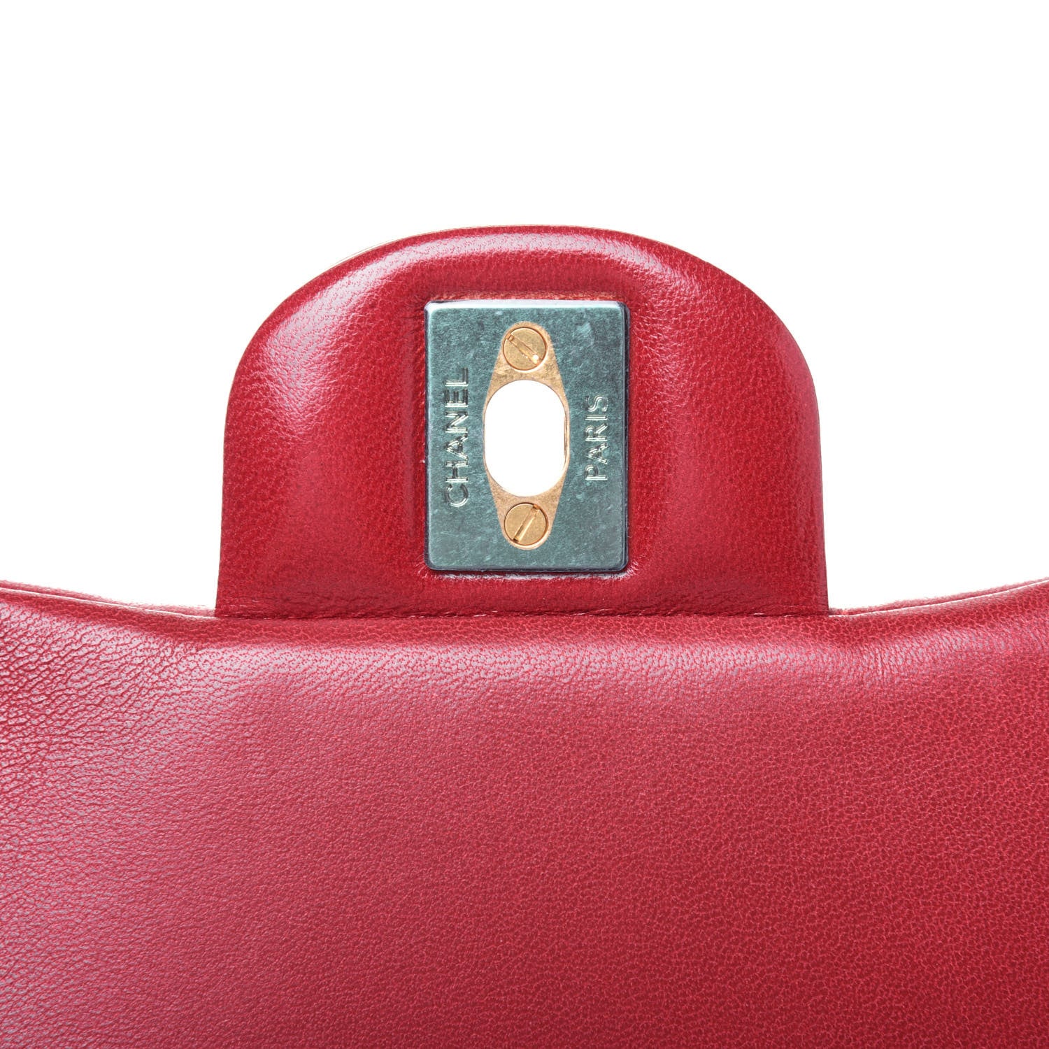 Chanel Lambskin Cross Stitch Mini Coco Handle Flap Red 10 of 14