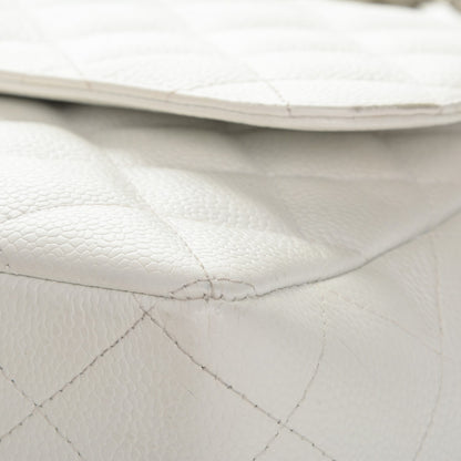 Chanel Caviar Quilted Jumbo Single Flap White 7 of 13