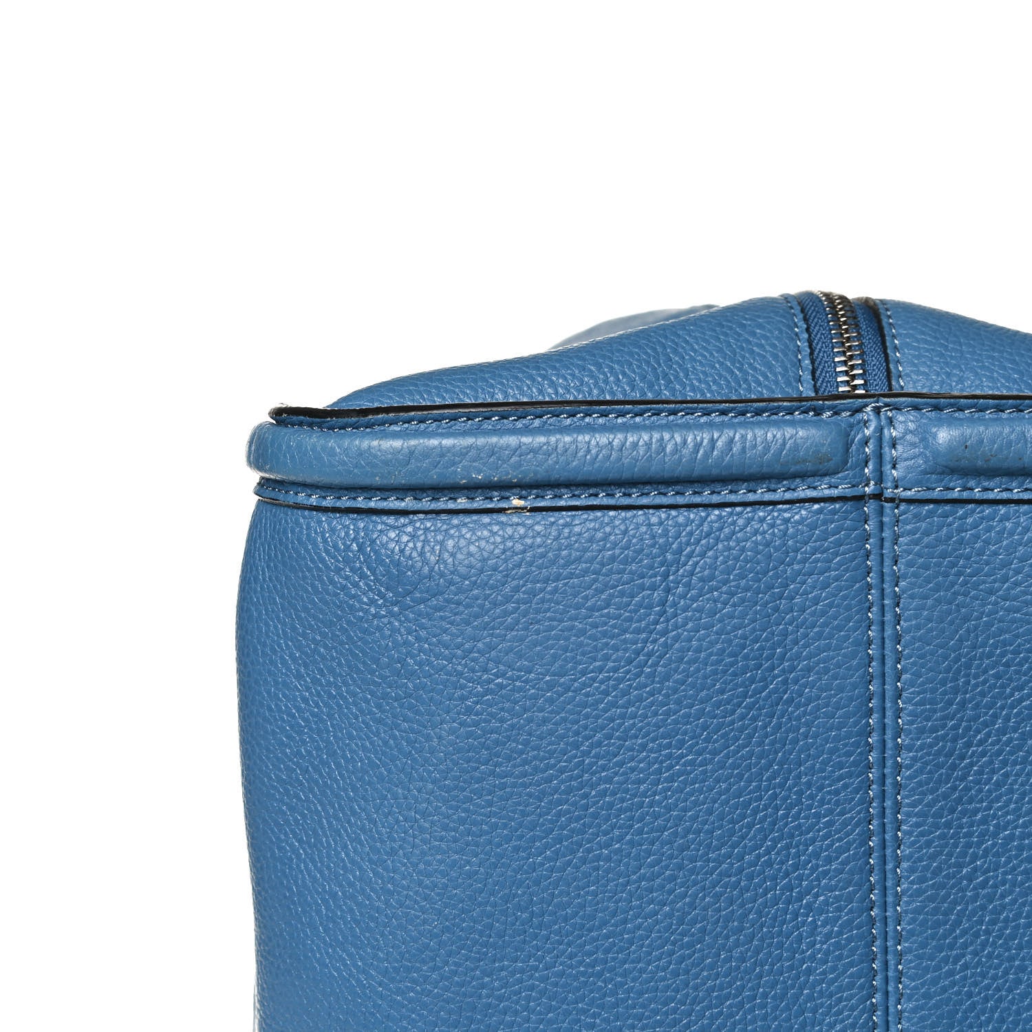 Alexander McQueen Pebbled Calfskin Large Skull Padlock Zip Around Tote Light Blue 14 of 17