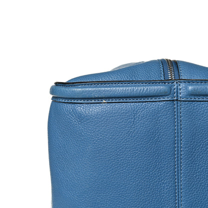 Alexander McQueen Pebbled Calfskin Large Skull Padlock Zip Around Tote Light Blue 14 of 17