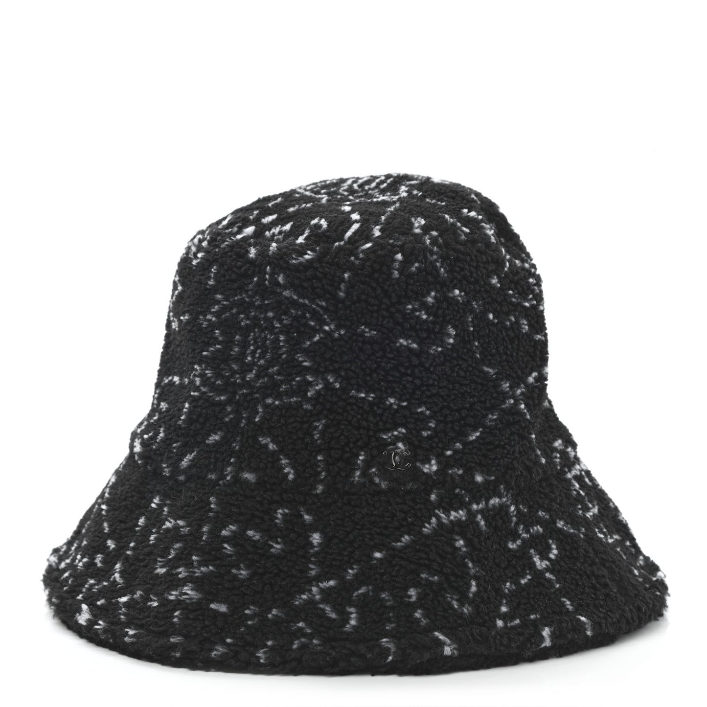 Faux Fur CC Bucket Hat M Black White