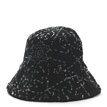 Chanel Faux Fur CC Bucket Hat M Black White 1 of 8
