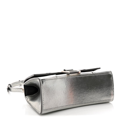 Balenciaga Metallic Textured Calfskin Hourglass Top Handle Bag XS Silver 4 of 14