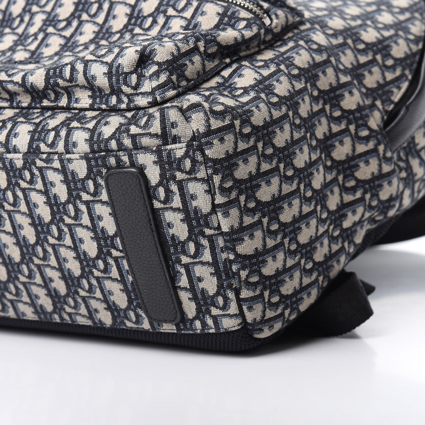 Oblique Calfskin Rider Backpack Beige Black