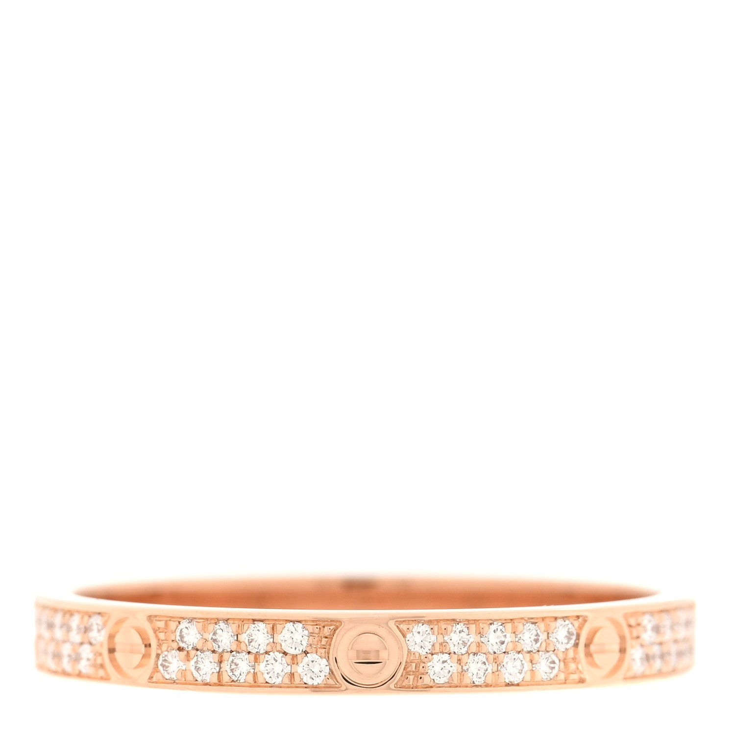 Cartier 18K Pink Gold Diamond 2.6mm LOVE Paved Band Ring 58 8.25 3 of 5