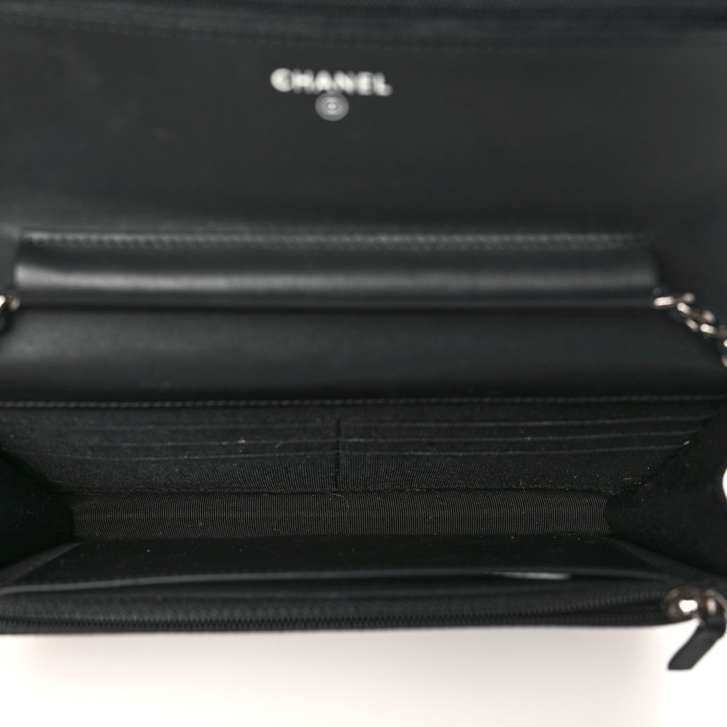 Chanel Patent Calfskin Quilted Wallet On Chain WOC Black 5 of 11