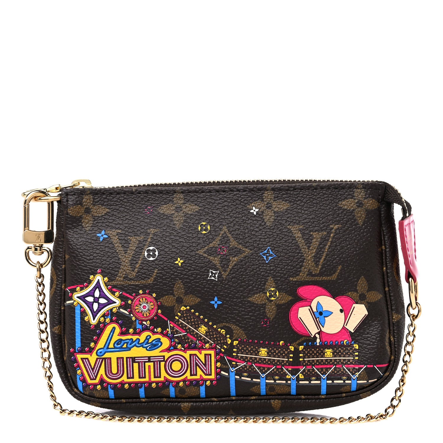 Louis Vuitton Monogram 2020 Christmas Animation Roller Coaster Mini Pochette Accessories Pivoine 1 of 9