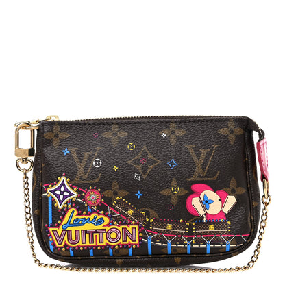 Louis Vuitton Monogram 2020 Christmas Animation Roller Coaster Mini Pochette Accessories Pivoine 1 of 9