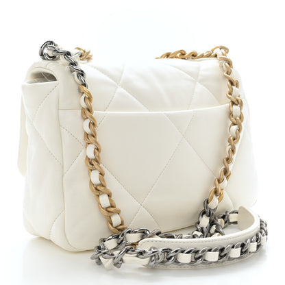 Chanel Goatskin Quilted Medium Chanel 19 Flap White 2 of 12