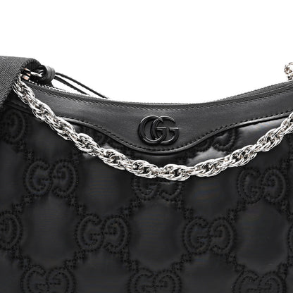 Gucci Nylon Calfskin Enamel GG Matelasse Chain Handbag Black 8 of 12