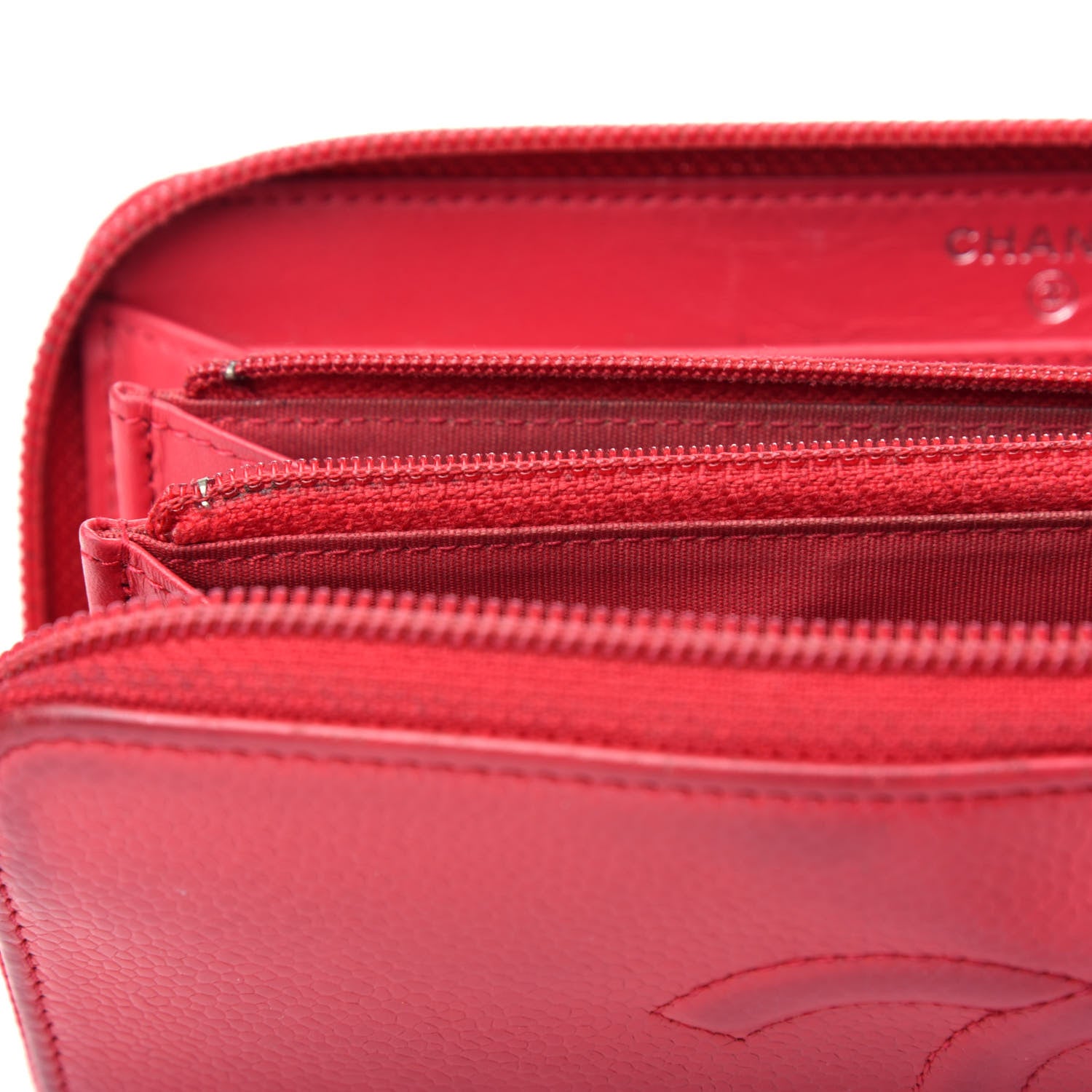 Chanel Caviar Large Timeless CC Zip Around Wallet Red 9 of 9