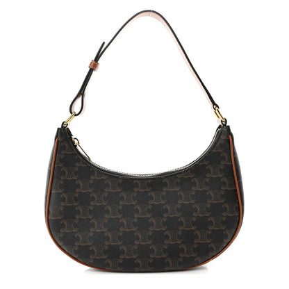 Celine Triomphe Canvas Calfskin Ava Shoulder Bag Tan 1 of 10