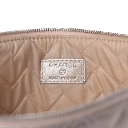Chanel Metallic Lambskin Chevron Quilted Medium Cosmetic Case 8 of 9