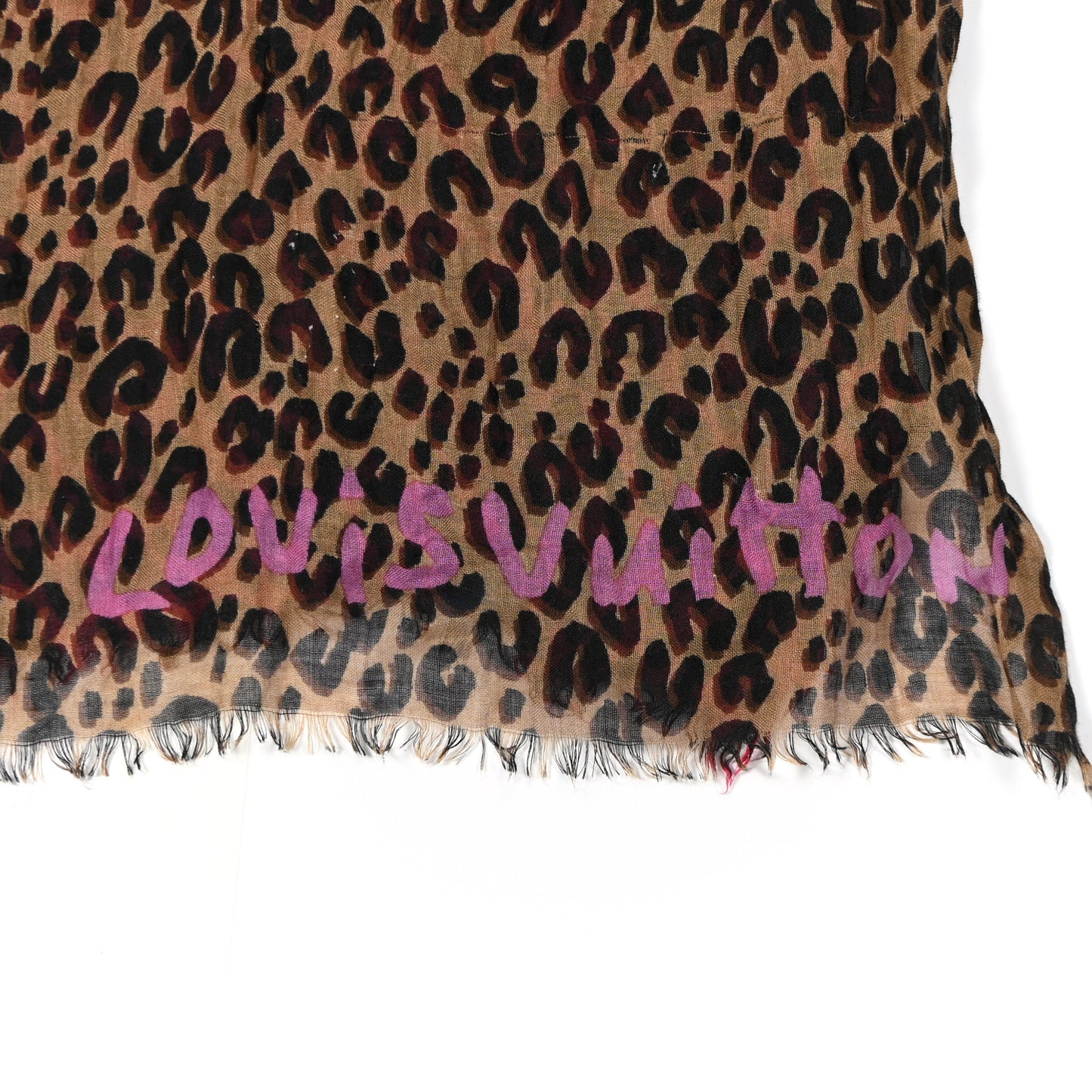 Cashmere Silk Leopard Etole Stole Marron Multicolor