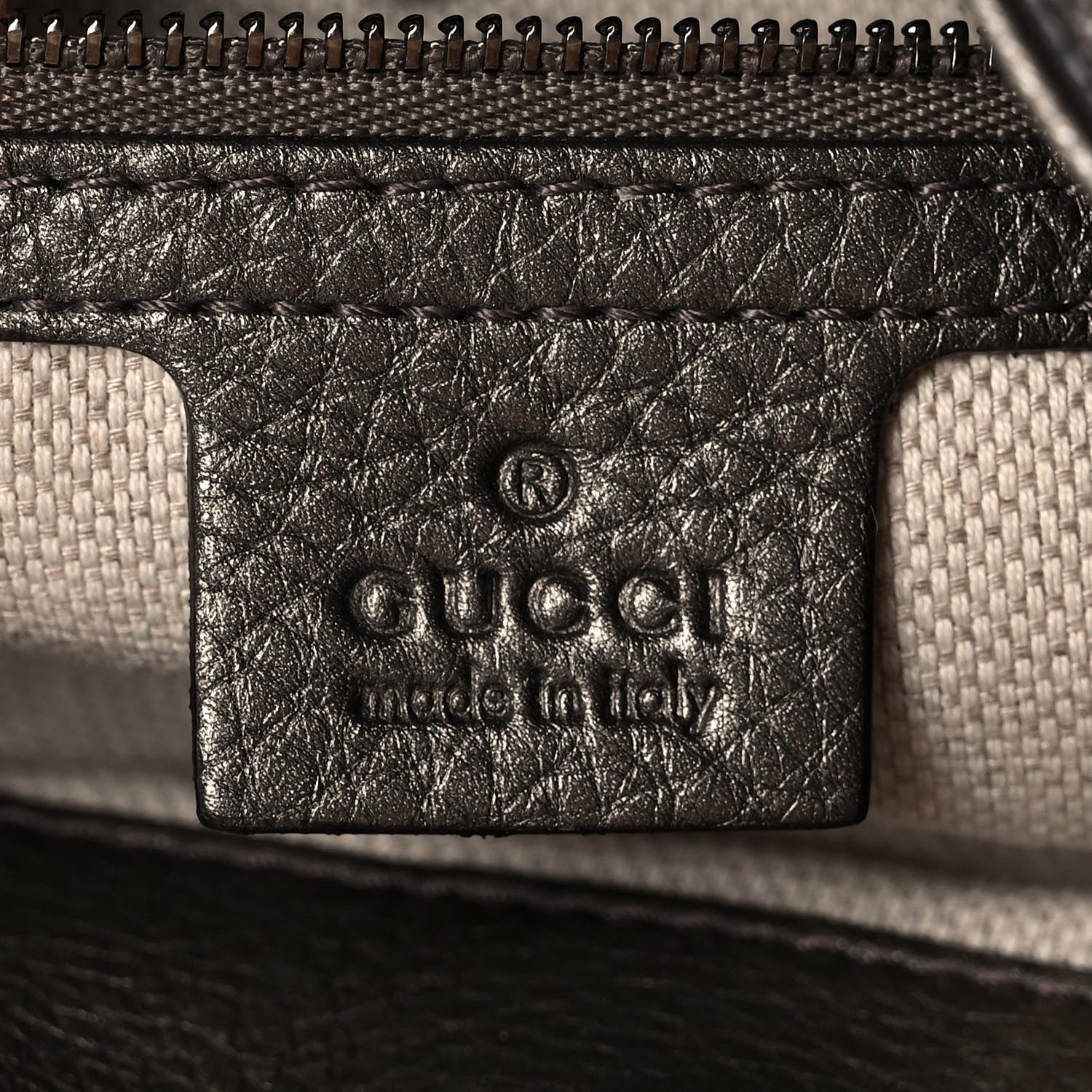 Gucci Metallic Pebbled Calfskin Medium Soho Chain Shoulder Bag Sasso 8 of 11