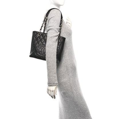 Chanel Caviar Quilted Petit Shopping Tote PST Black 2 of 10