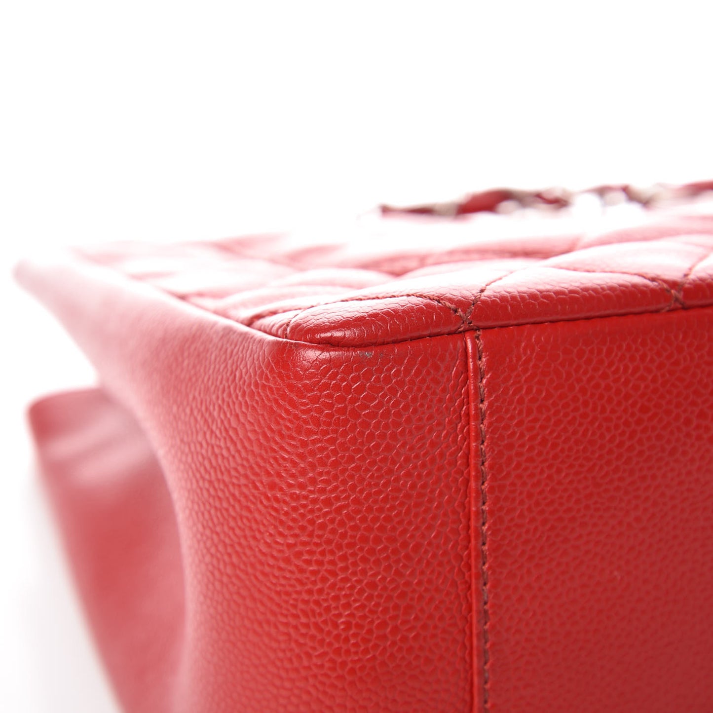 Caviar Quilted Grand Shopping Tote GST Red