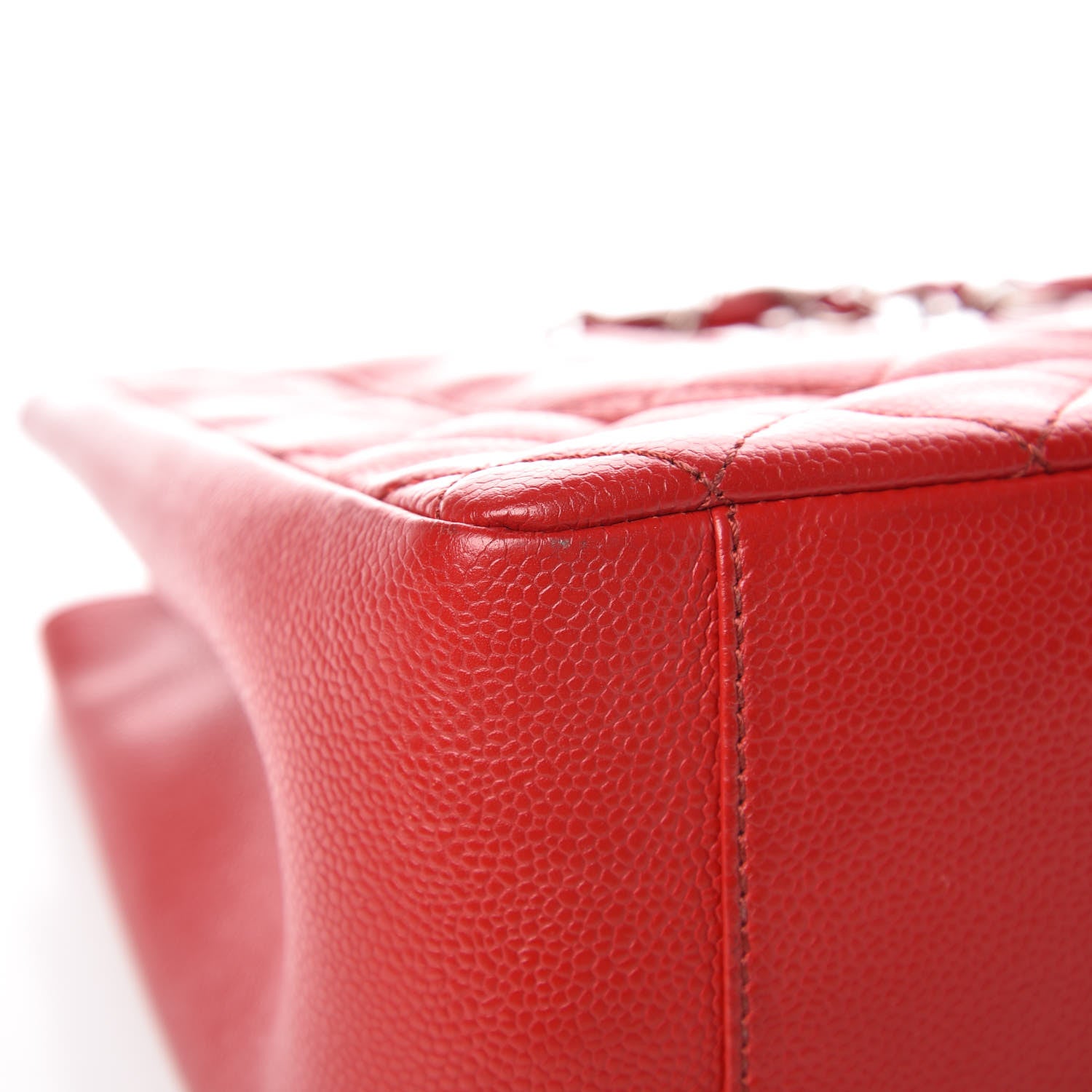 Chanel Caviar Quilted Grand Shopping Tote GST Red 10 of 13