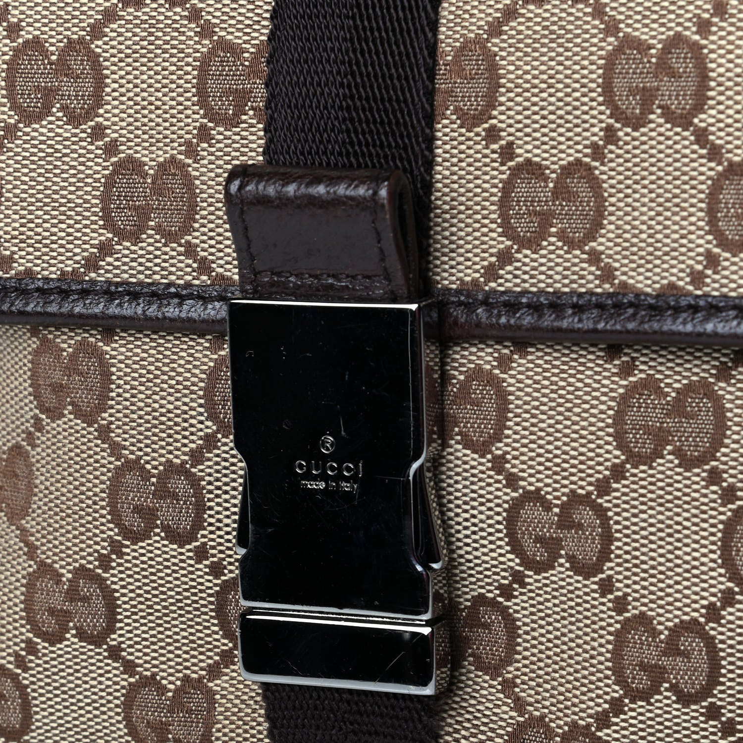 Gucci Monogram Waist Pouch Bag Dark Brown 5 of 7