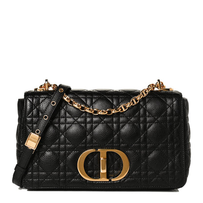 Christian Dior Calfskin Cannage Medium Caro Bag Black 1 of 12