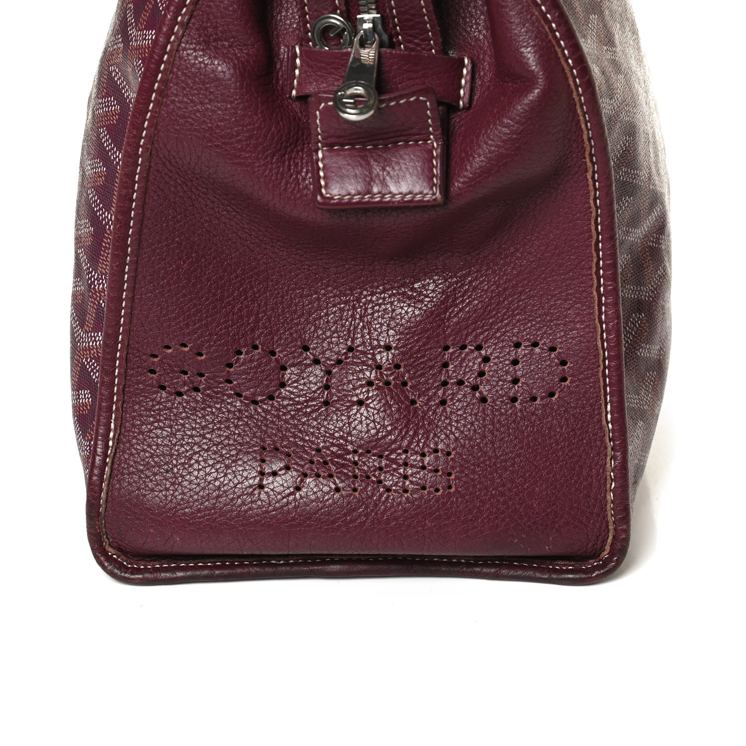 Goyard Goyardine Sac Hardy Pet Carrier PM Burgundy 8 of 13