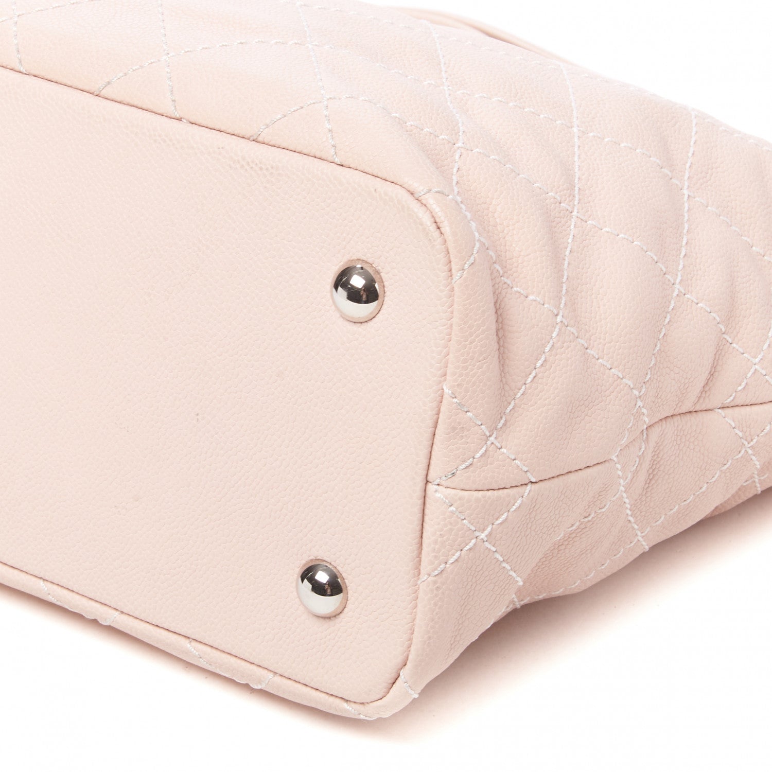 Chanel Grained Calfskin Quilted Small Daily Shopping Tote Light Pink 6 of 10