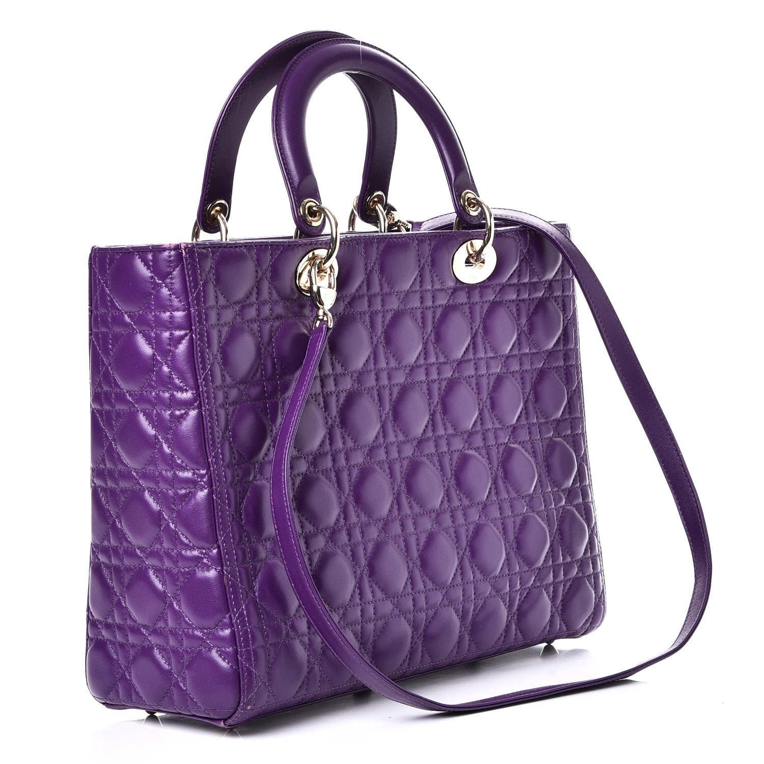 Christian Dior Lambskin Cannage Large Lady Dior Purple 4 of 15