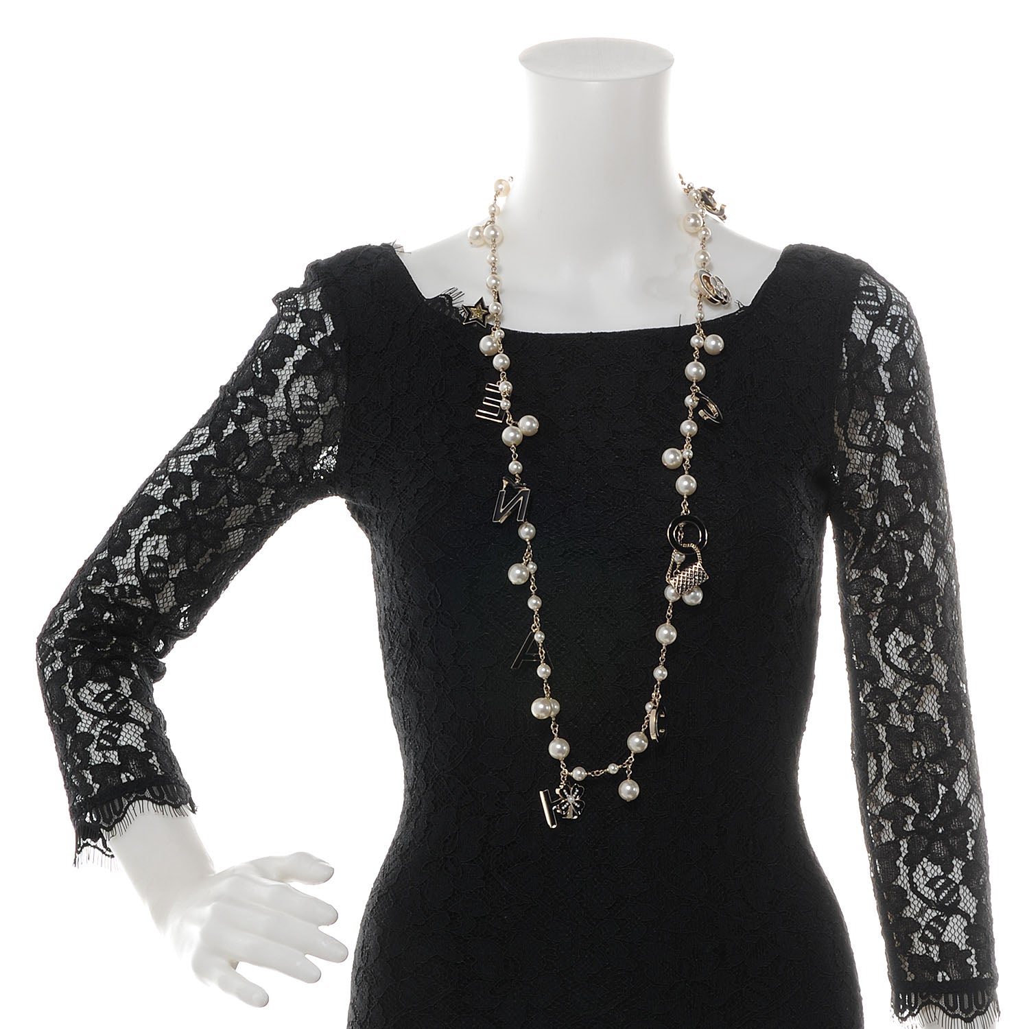 Chanel Pearl Charms Coco Logo Necklace 2 of 6