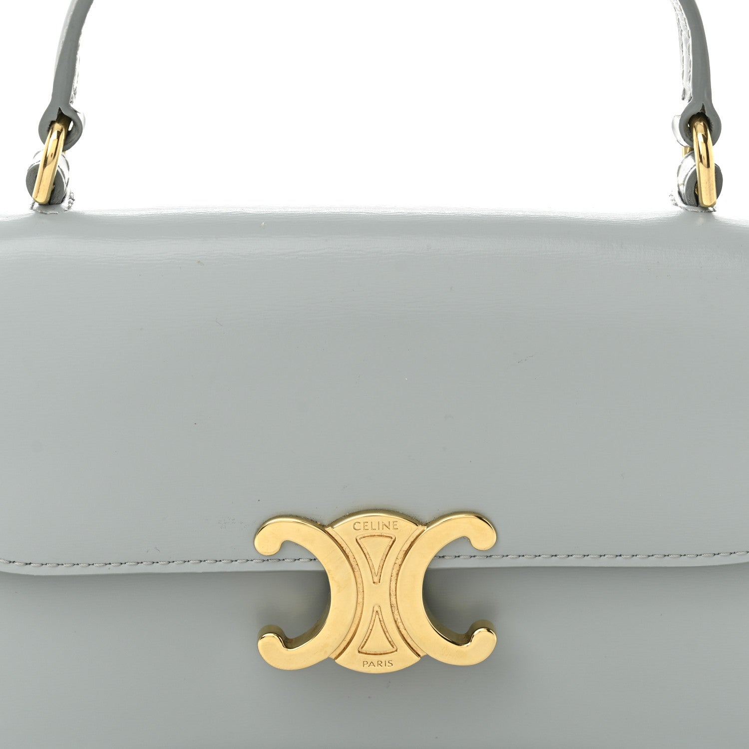 Celine Shiny Calfskin Teen Lola Bag Ice Blue 7 of 10