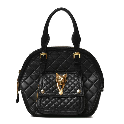 Burberry Prorsum Calfskin Quilted Country Animal Satchel Black 1 of 15