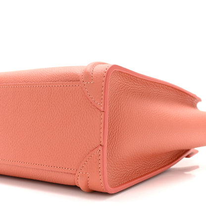 Celine Drummed Calfskin Nano Luggage Lychee 10 of 10