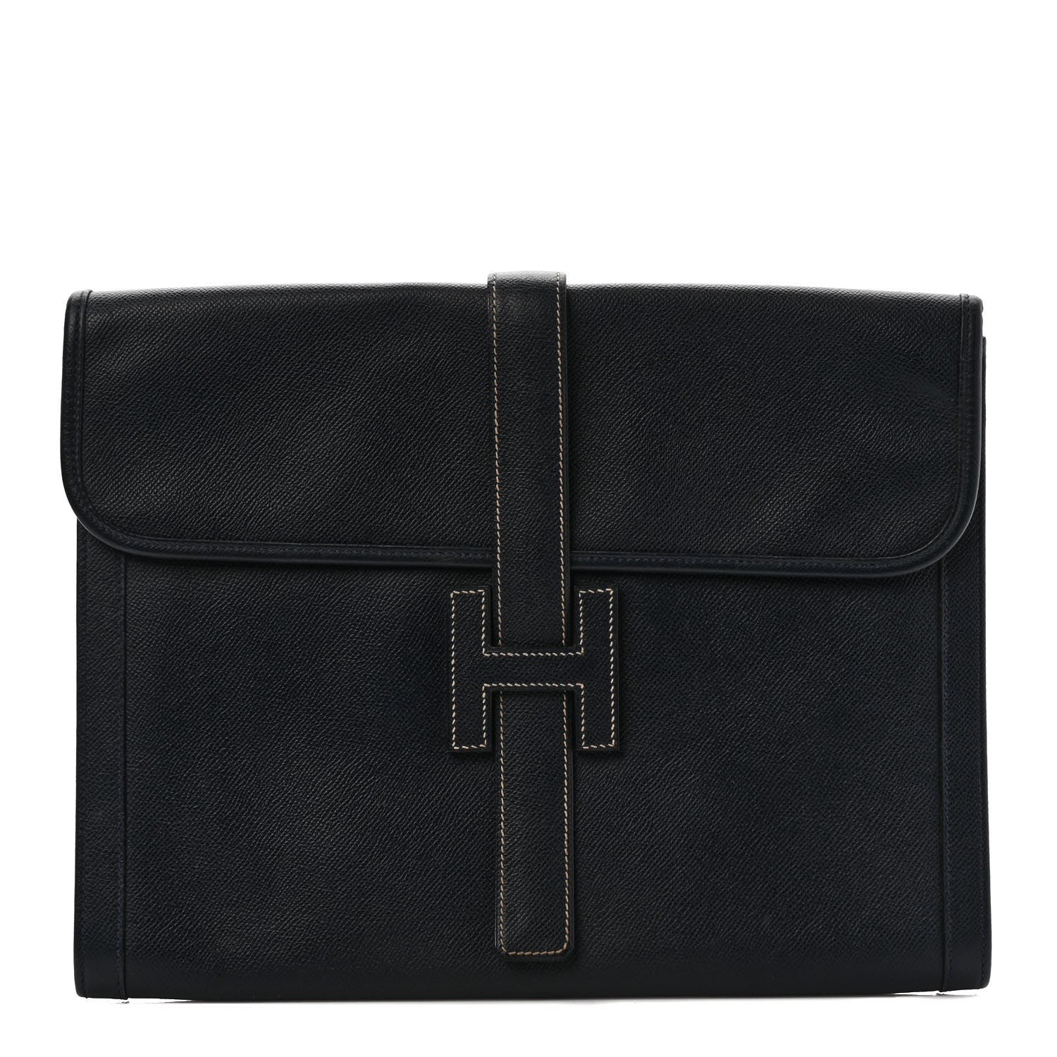 Hermes Courchevel Jige GM Clutch Indigo 1 of 18