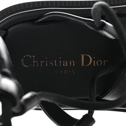 Christian Dior Calfskin Abbesse Sandal 37 Black 6 of 9