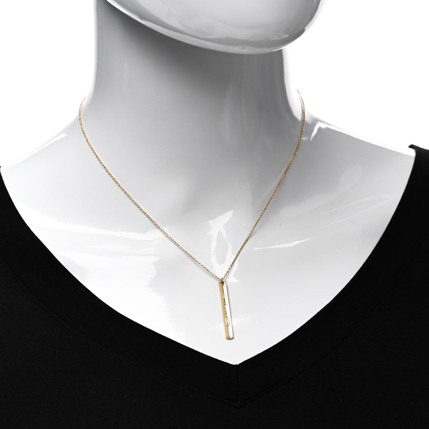18K Yellow Gold 1837 Bar Pendant Necklace