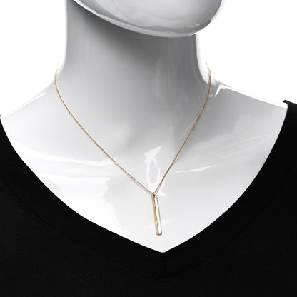 Tiffany 18K Yellow Gold 1837 Bar Pendant Necklace 2 of 4