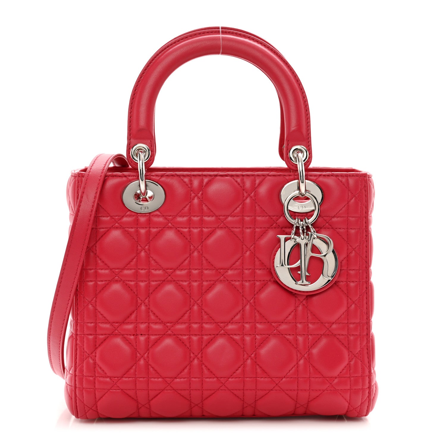 Christian Dior Lambskin Cannage Medium Lady Dior Pink 1 of 10