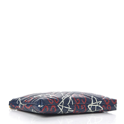 Gucci Calfskin Matelasse GucciGhost Mini GG Marmont Chain Bag Blue Agata Hibiscus Red 4 of 11