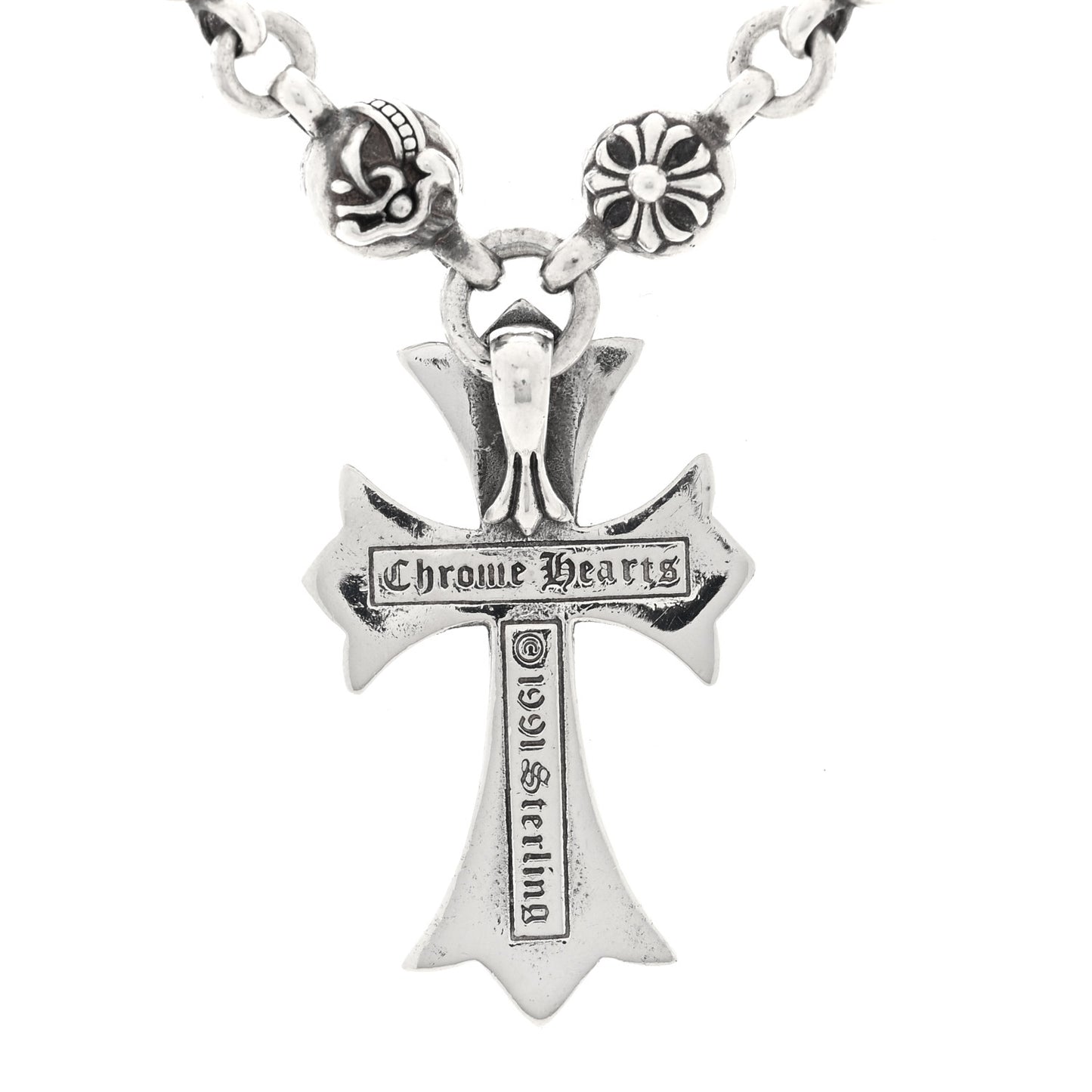 Sterling Silver Cross Pendant Ball Chain Necklace