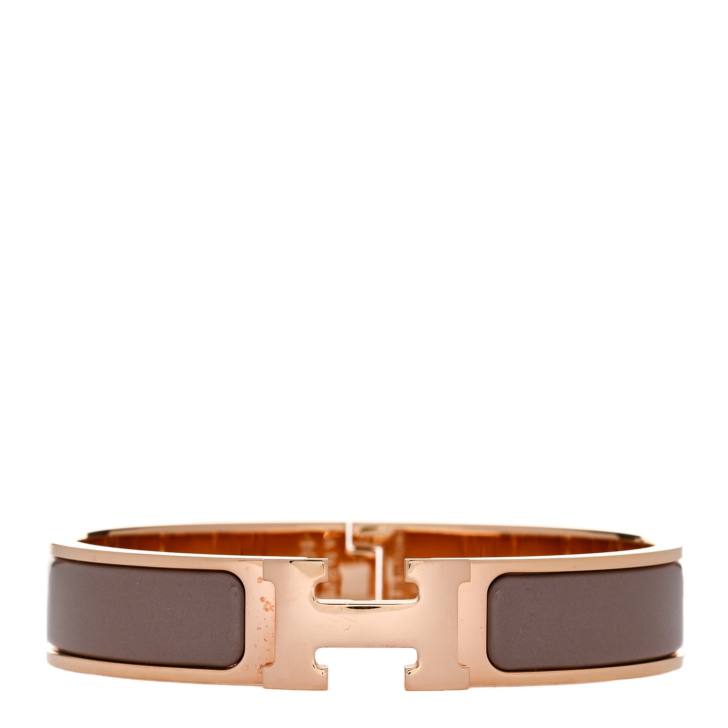 Hermes Enamel Narrow Clic Clac H Bracelet PM Marron Glace 1 of 5