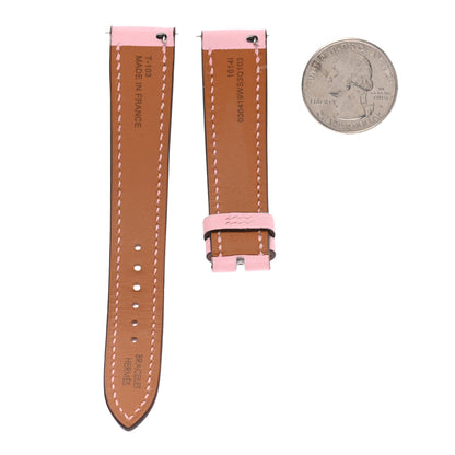 Hermes Chevre Mysore Heure H Hour Watch MM Strap Rose Sakura 2 of 7
