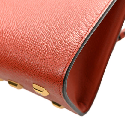 Salvatore Ferragamo Hammered Calfskin Small The Studio Box Bag Brick 12 of 12