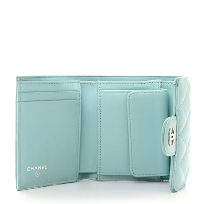 Chanel Caviar Quilted Small Flap Wallet Light Blue 5 of 11